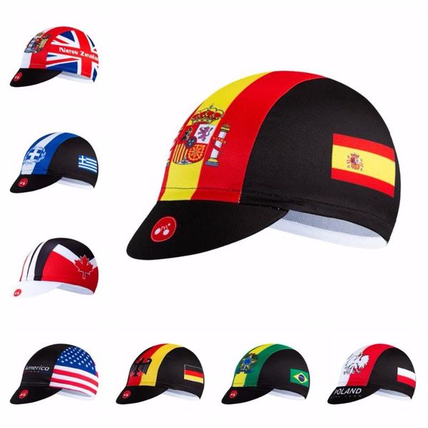 2019 spain bike hat cycling cap women men bicycle bandana hats ciclismo sun uv hat mtb team pro headband headwear cap usa uk, Black